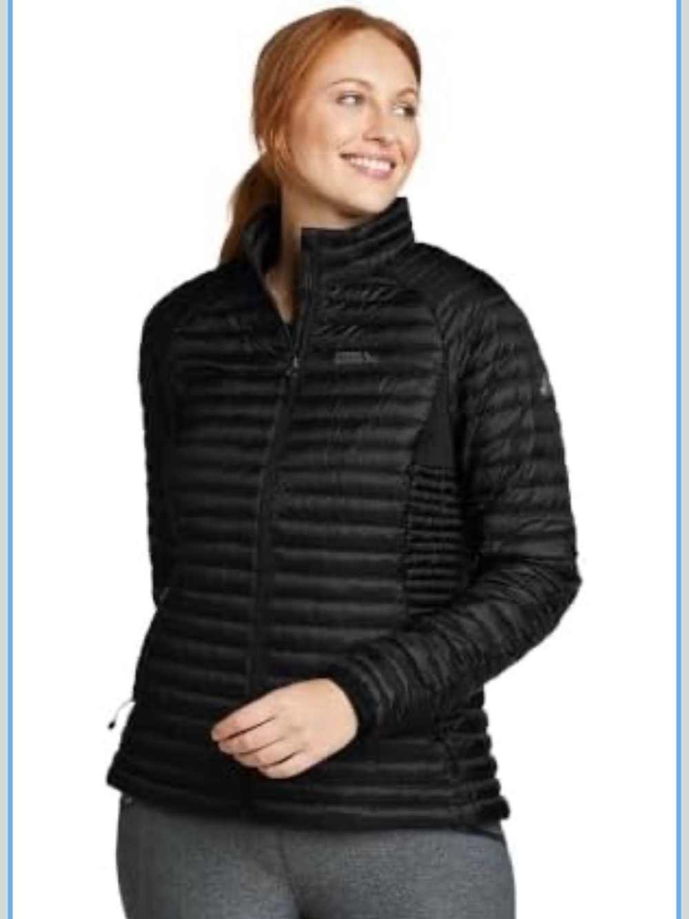 Eddie Bauer Black Quilted Women's Packable Down Puffer Jacket, Size M
